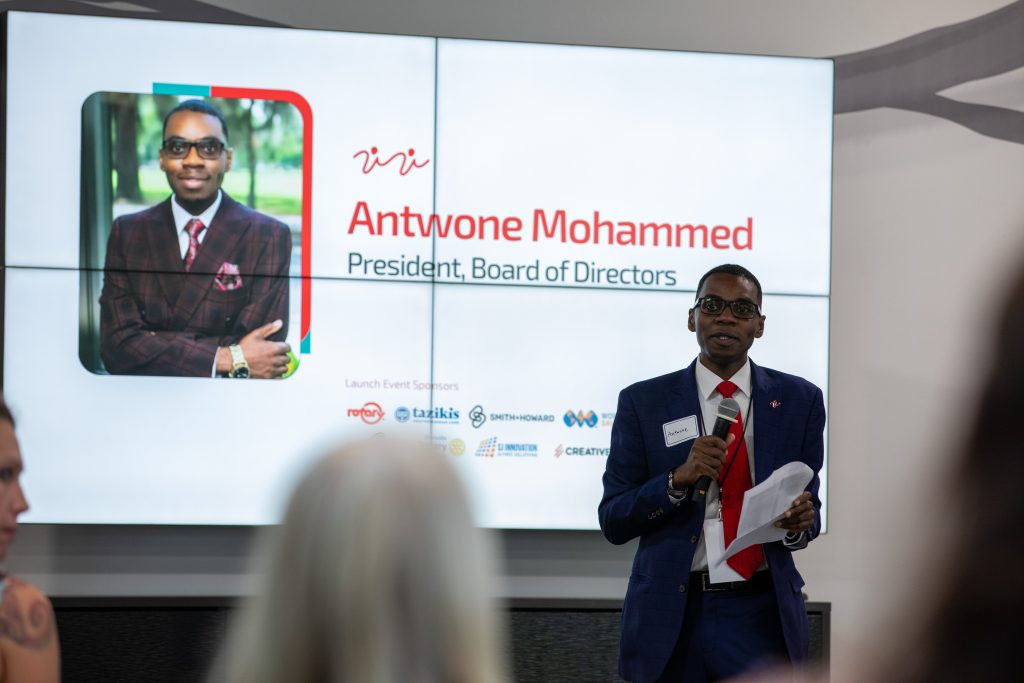 Antwone Mohammed, the president of the group speaking.