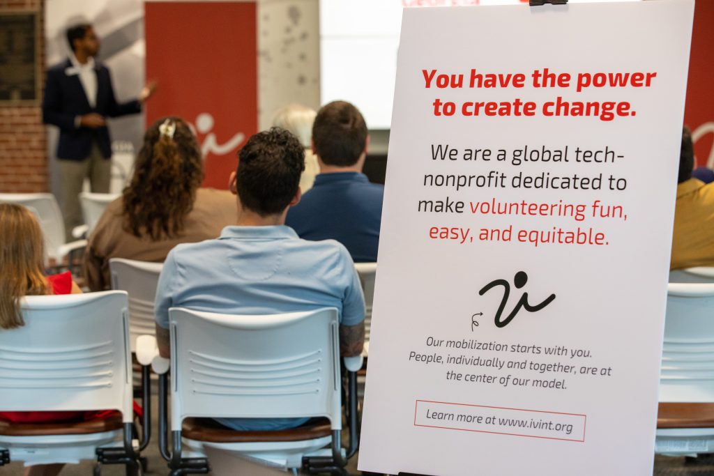 A photo focused on a posted that says "you have the power to create change."