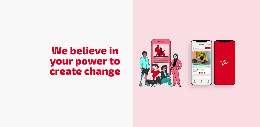 A banner image of IVolunteer International with the words "we believe in your power to create change."