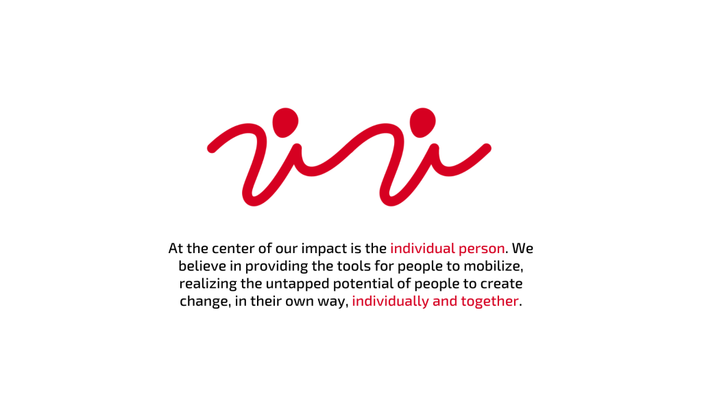 A designed image from IVolunteer International with two logos linked together.